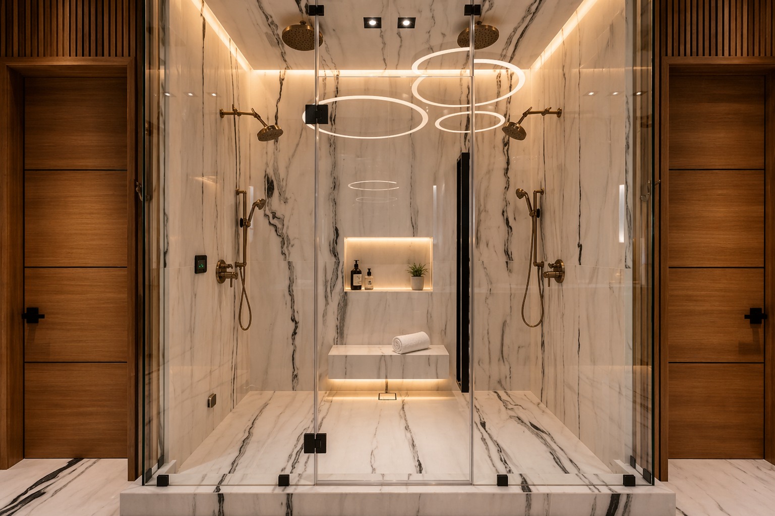 Luxury marble shower remodel